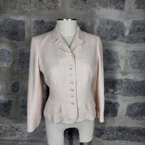 RALPH LAUREN sz 6 light pink linen victorian peplum jacket blazer